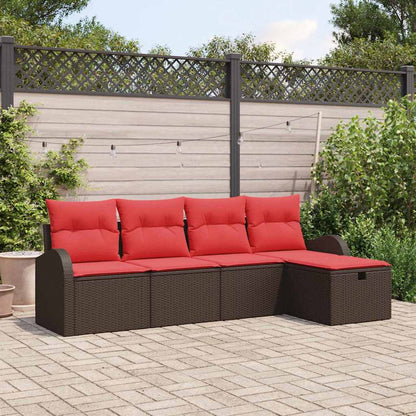 Bankstel Met Kussen Met Opslag 5 Pcs Poly Rattan