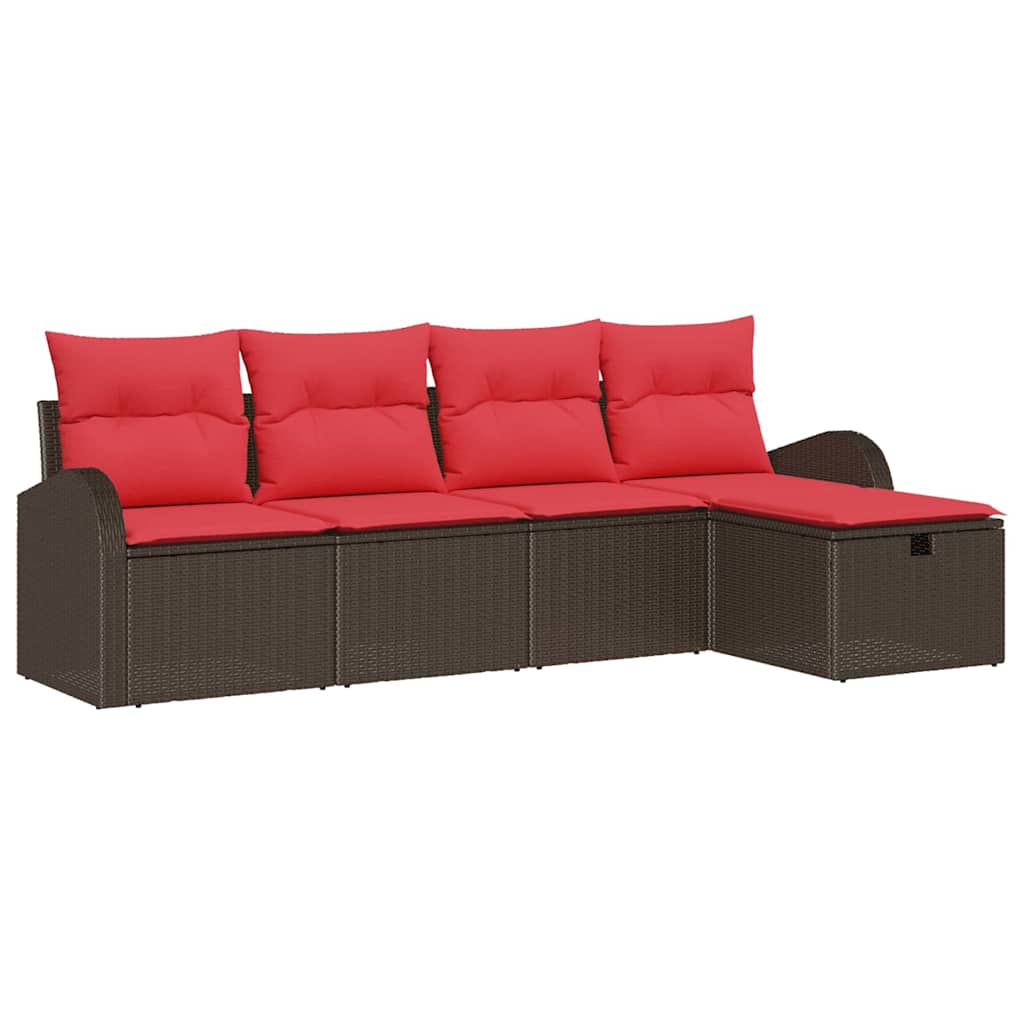 Bankstel Met Kussen Met Opslag 5 Pcs Poly Rattan