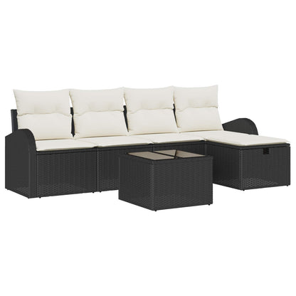 Bankstel Met Kussen Met Opslag 5 Pcs En Crème Poly Rattan