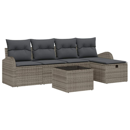 Bankstel Met Kussen Met Opslag 5 Pcs En Crème Poly Rattan