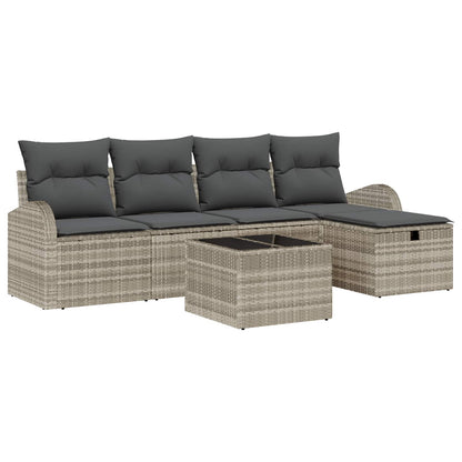 Bankstel Met Kussen Met Opslag 5 Pcs En Crème Poly Rattan