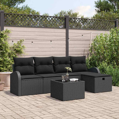 Bankstel Met Kussen Met Opslag 5 Pcs En Crème Poly Rattan