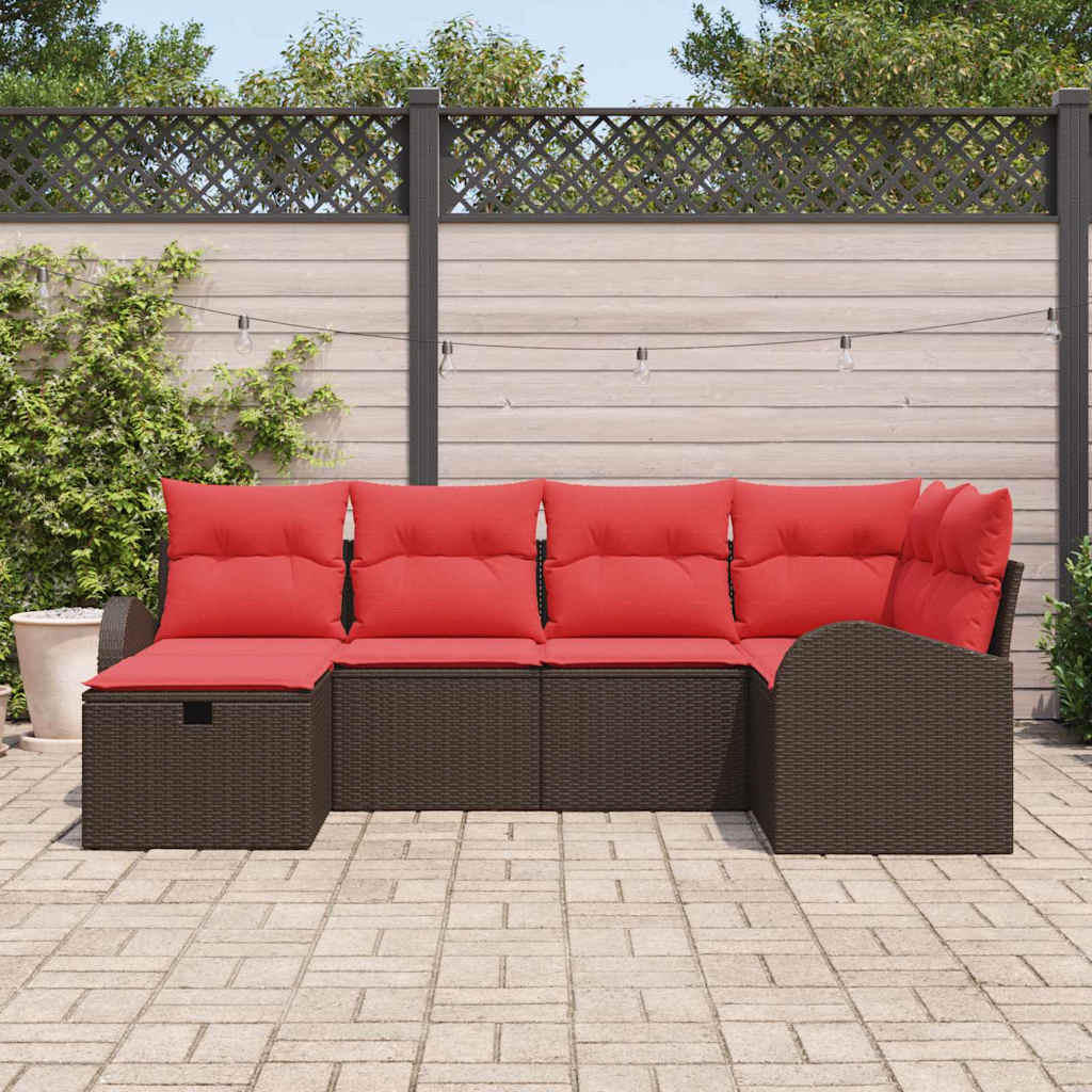 Bankstel Met Kussen Met Opslag 6 Pcs Poly Rattan