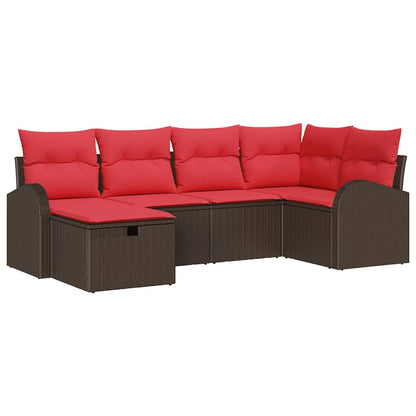 Bankstel Met Kussen Met Opslag 6 Pcs Poly Rattan