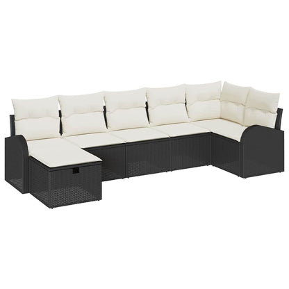 Bankstel Met Kussen Met Opslag 7 Pcs En Crème Poly Rattan