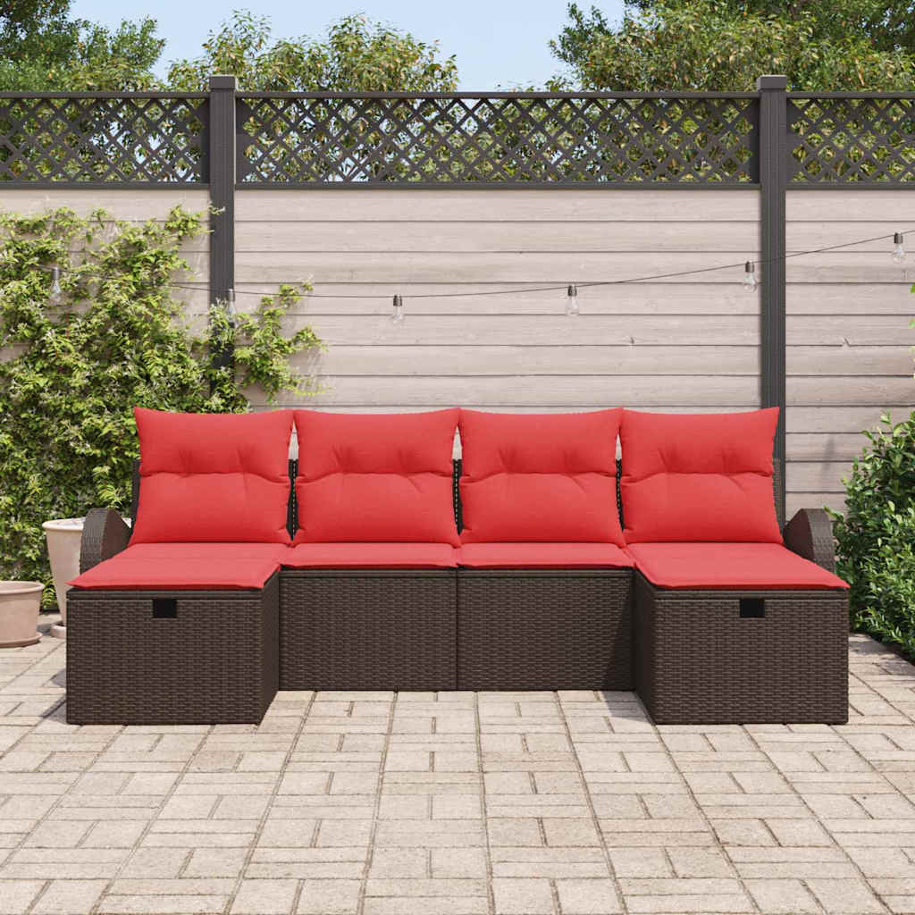 Bankstel Met Kussen Met Opslag 6 Pcs En Poly Rattan