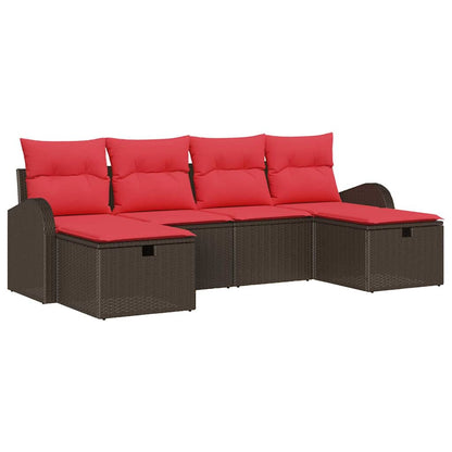 Bankstel Met Kussen Met Opslag 6 Pcs En Poly Rattan