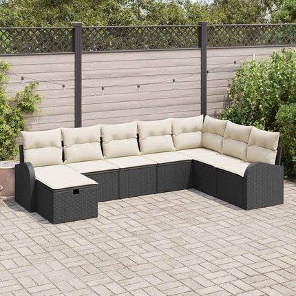 Bankstel Met Kussen En Crèmekleurig Poly Rattan