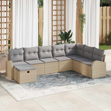 Bankstel Met Kussen En Crèmekleurig Poly Rattan