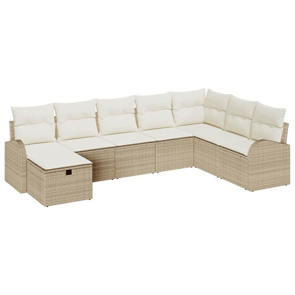 Bankstel Met Kussen En Crèmekleurig Poly Rattan