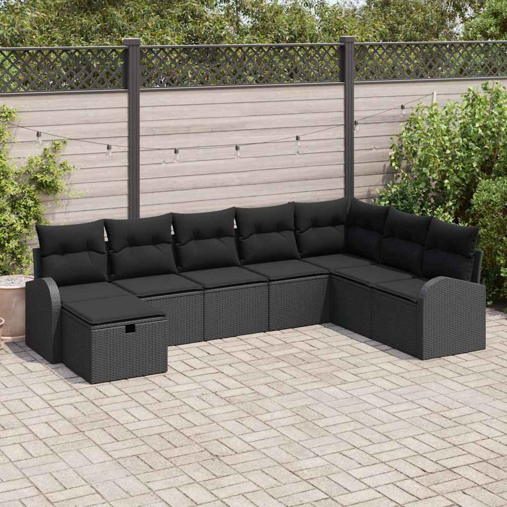Bankstel Met Kussen Met Opslag En Crème Poly Rattan