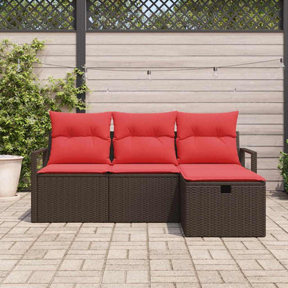 Bankstel Met Kussen Met Opslag 4 Pcs En Poly Rattan
