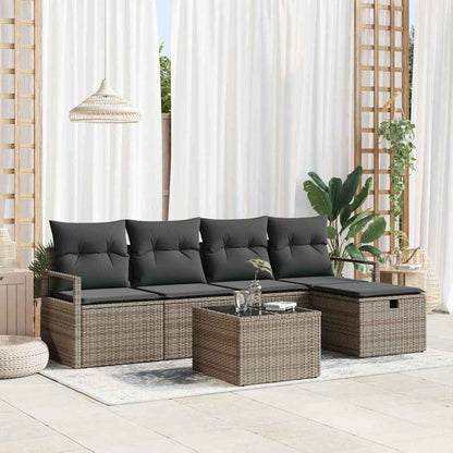 Bankstel Met Kussen Met Opslag 5 Pcs En Crème Poly Rattan