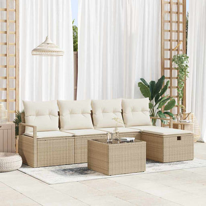 Bankstel Met Kussen Met Opslag 5 Pcs En Crème Poly Rattan