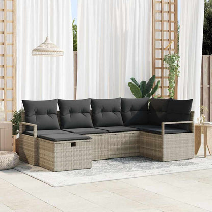 Bankstel Met Kussen Met Opslag 6 Pcs Poly Rattan