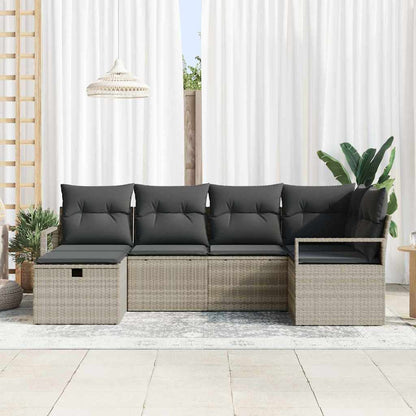 Bankstel Met Kussen Met Opslag 6 Pcs Poly Rattan