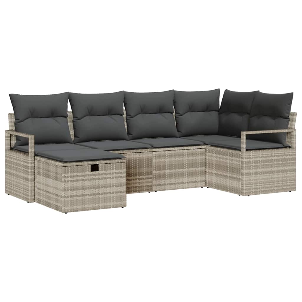 Bankstel Met Kussen Met Opslag 6 Pcs Poly Rattan