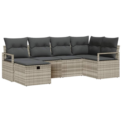 Bankstel Met Kussen Met Opslag 6 Pcs Poly Rattan