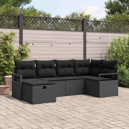 Bankstel 6 St 6-Aantal Zitplaatsen En Crème Poly Rattan