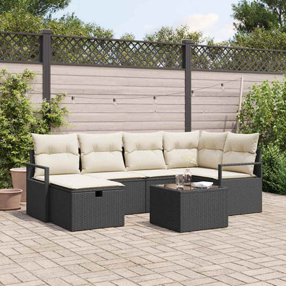 Bankstel Met Kussen Met Opslag 6 Pcs Poly Rattan