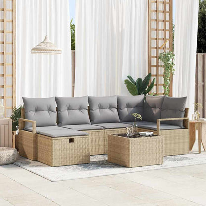 Bankstel Met Kussen Met Opslag 6 Pcs Poly Rattan