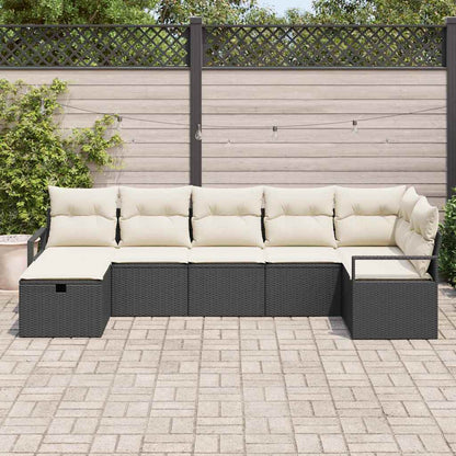 Bankstel Met Kussen Met Opslag 7 Pcs En Crème Poly Rattan