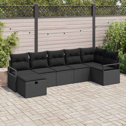 Bankstel Met Kussen Met Opslag 7 Pcs En Crème Poly Rattan