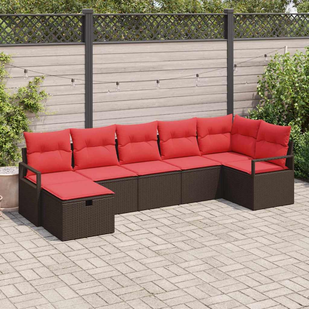 Bankstel Met Kussen Met Opslag 7 Pcs En Poly Rattan