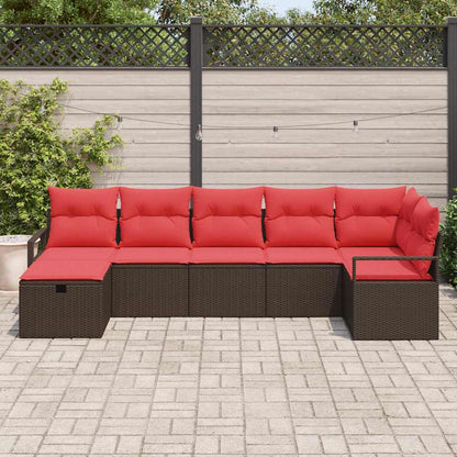 Bankstel Met Kussen Met Opslag 7 Pcs En Poly Rattan