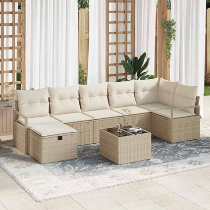 Bankstel Met Kussen Met Opslag 7 Pcs En Crème Poly Rattan