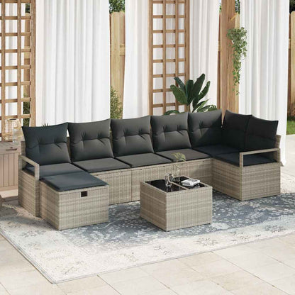 Bankstel Met Kussen Met Opslag 7 Pcs En Crème Poly Rattan