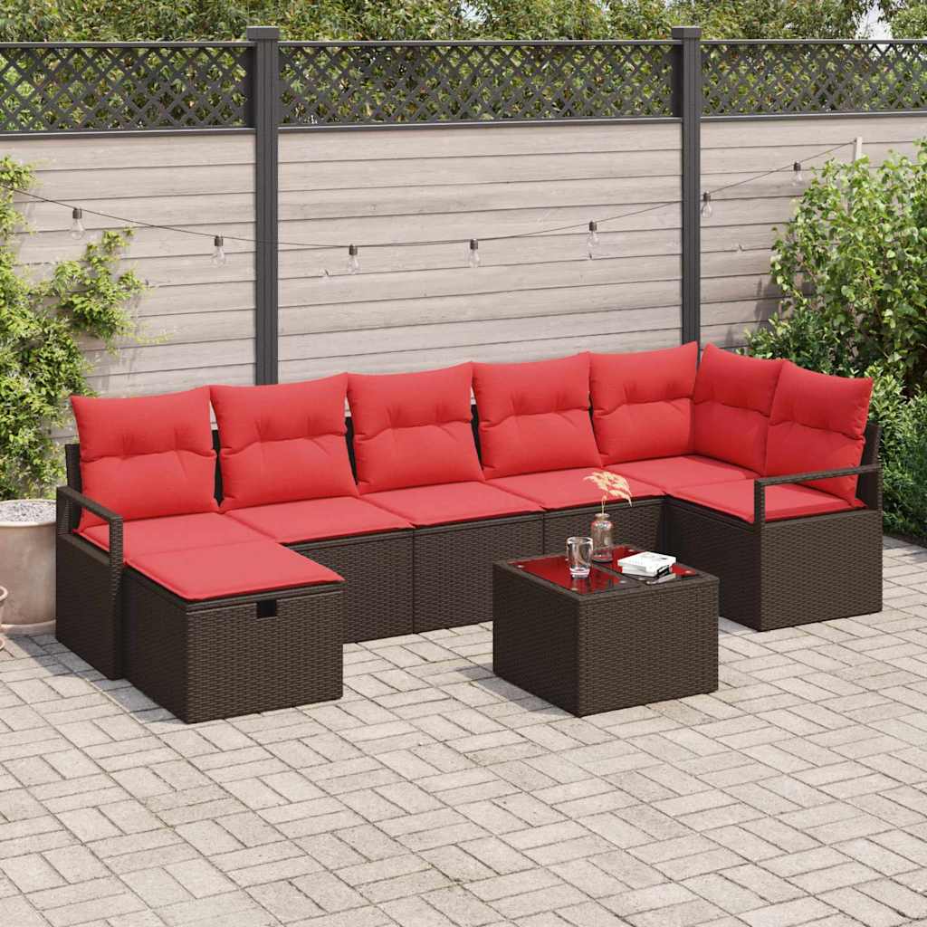 Bankstel Met Kussen Met Opslag 7 Pcs En Poly Rattan