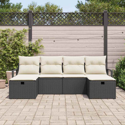 Bankstel Met Kussen Met Opslag 6 Pcs En Crème Poly Rattan