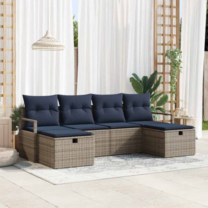 Bankstel Met Kussen Met Opslag 6 Pcs En Poly Rattan