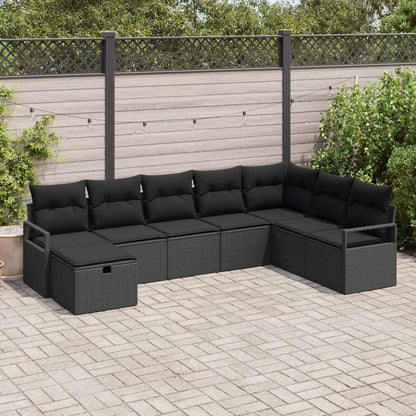 Bankstel Met Kussen Met Opslag 8 Pcs En Crème Poly Rattan