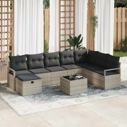 Bankstel Met Kussen Met Opslag 8 Pcs En Crème Poly Rattan
