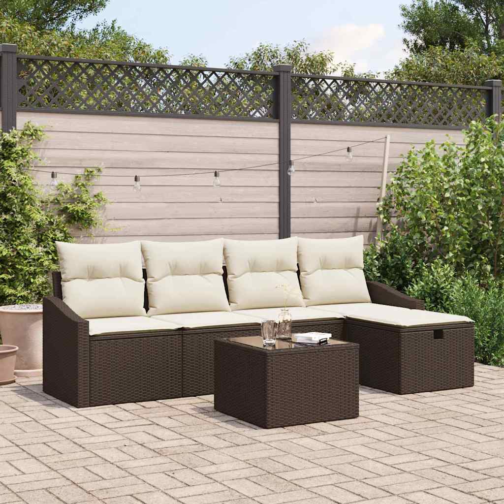 Bankstel Met Kussen 6 Pcs Poly Rattan