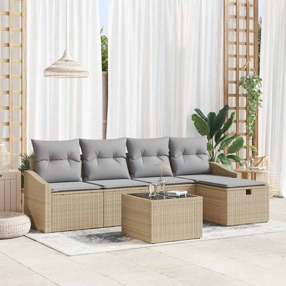 Bankstel Met Kussen 6 Pcs Poly Rattan