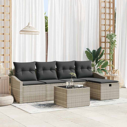 Bankstel Met Kussen 6 Pcs Poly Rattan