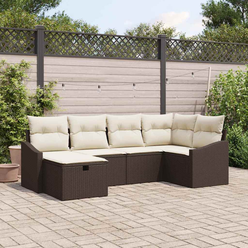 Bankstel Met Kussen 7 Pcs Poly Rattan