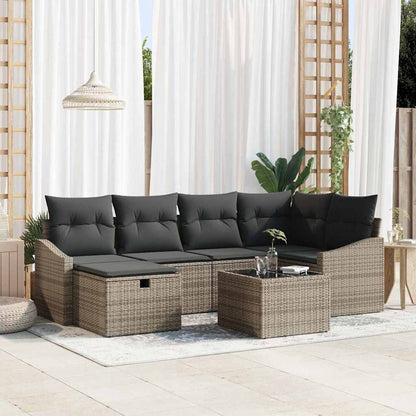 Bankstel Met Kussen 7 Pcs Poly Rattan
