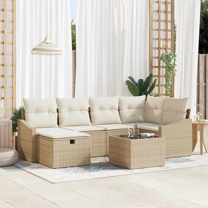 Bankstel Met Kussen 7 Pcs Poly Rattan