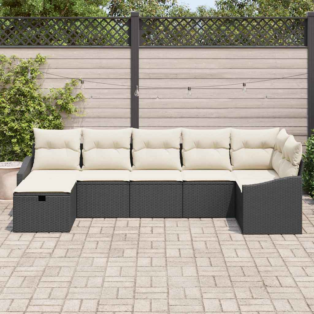 Bankstel Met Kussen 7 Pcs Poly Rattan