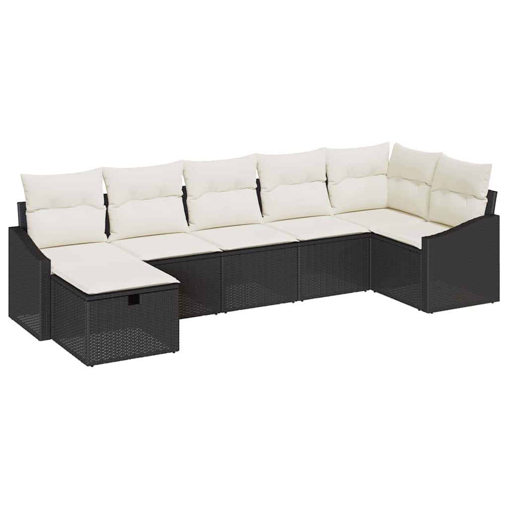 Bankstel Met Kussen 7 Pcs Poly Rattan