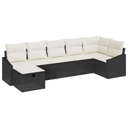 Bankstel Met Kussen 7 Pcs Poly Rattan