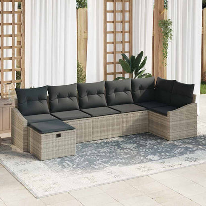 Bankstel Met Kussen 7 Pcs Poly Rattan