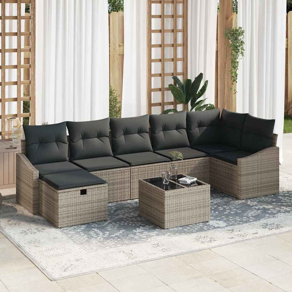 Bankstel Met Kussen 7 Pcs Poly Rattan