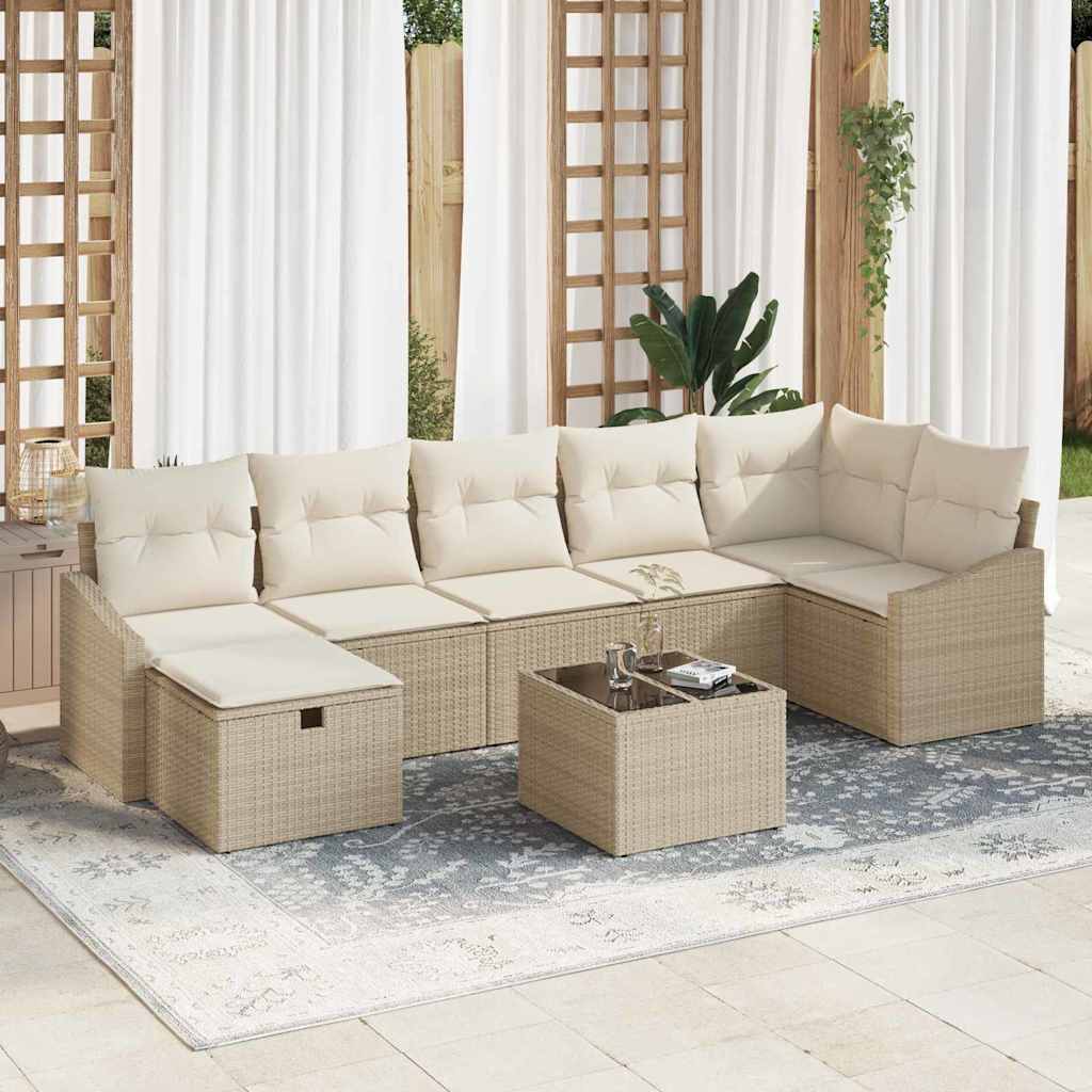 Bankstel Met Kussen 7 Pcs Poly Rattan