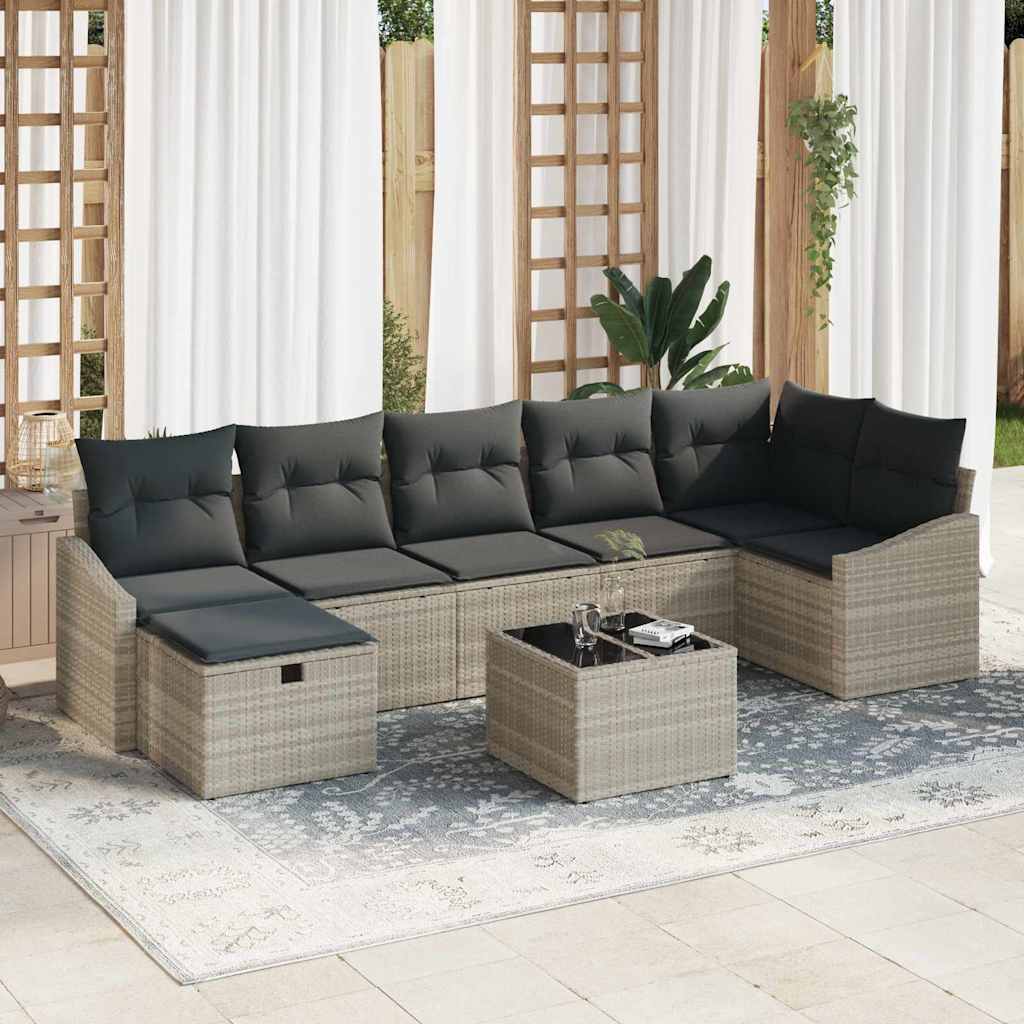 Bankstel Met Kussen 7 Pcs Poly Rattan