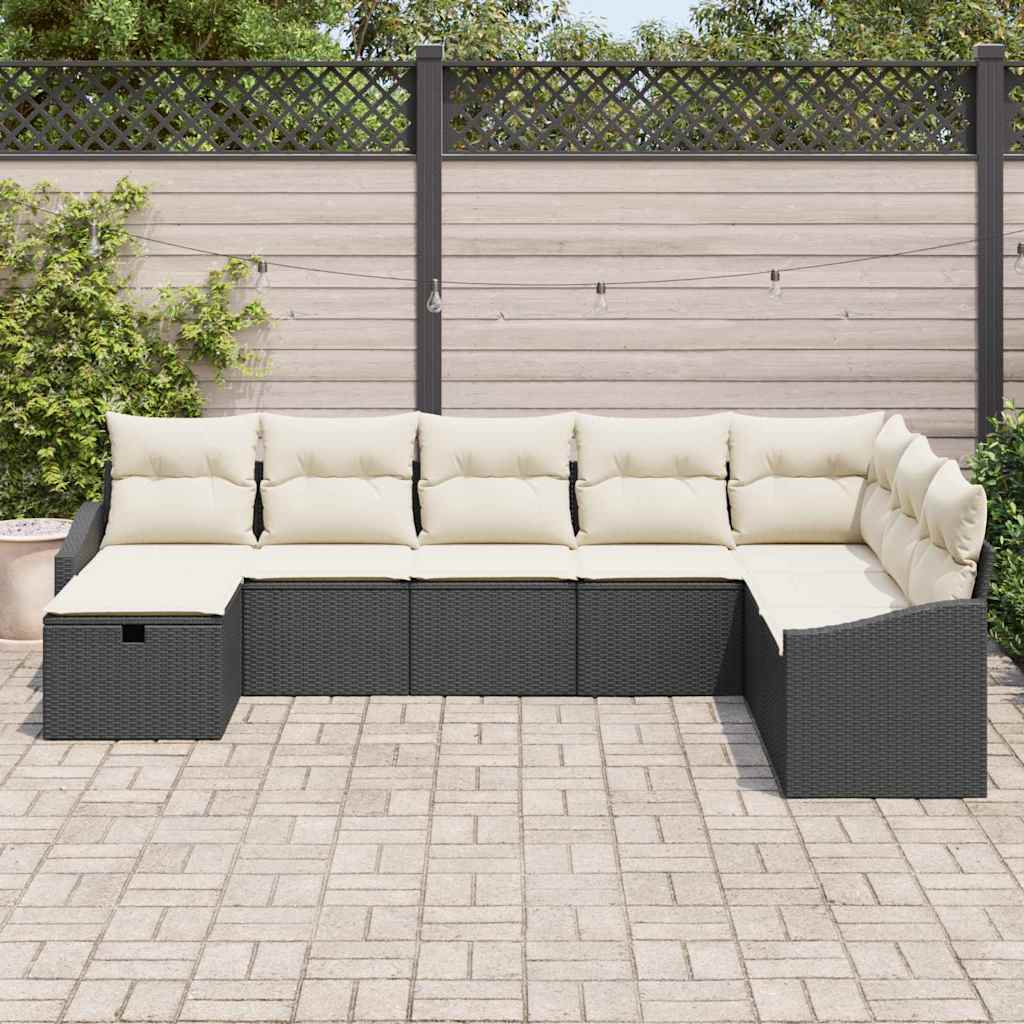 Bankstel Met Kussen 9 Pcs Poly Rattan